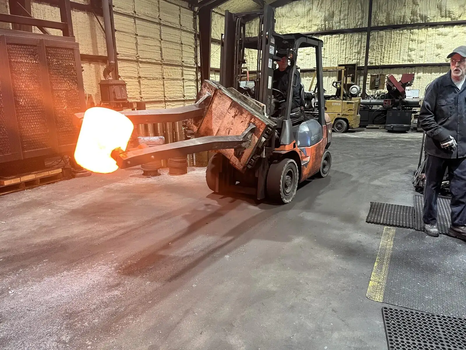 Seamless forged steel ring and cylindrical forging on the MTS Forge floor