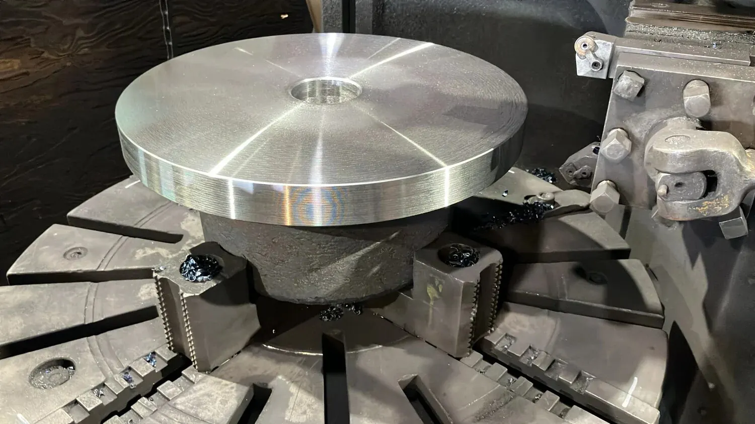 Rough-machined forged steel parts staged after CNC turning at MTS Forge